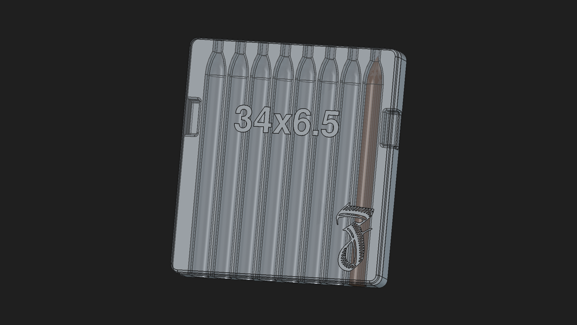 34 Ring Gauge Torpedo Cigar Mold - 8 Slot