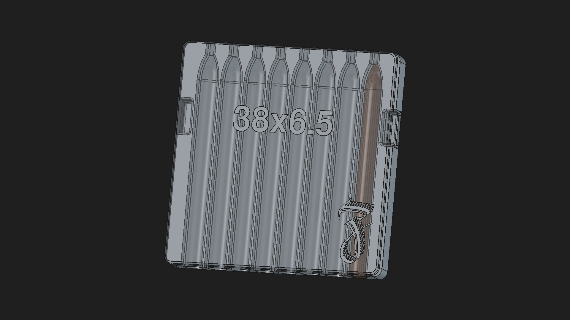 38 Ring Gauge Torpedo Cigar Mold - 8 Slot